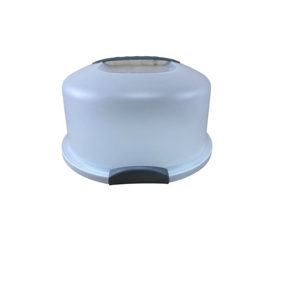 Sterilite Cake Server Cupcake Round Carrier w/ Lid Cover And Handle, Clear White - Picture 4 of 11
